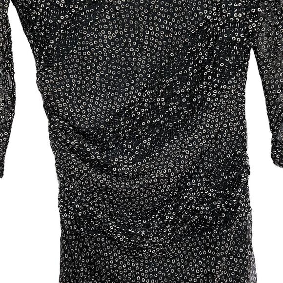 Reiss Black‎ Lace Overlay Bodycon Ruched Mini Dress Size 2 - Picture 7 of 15
